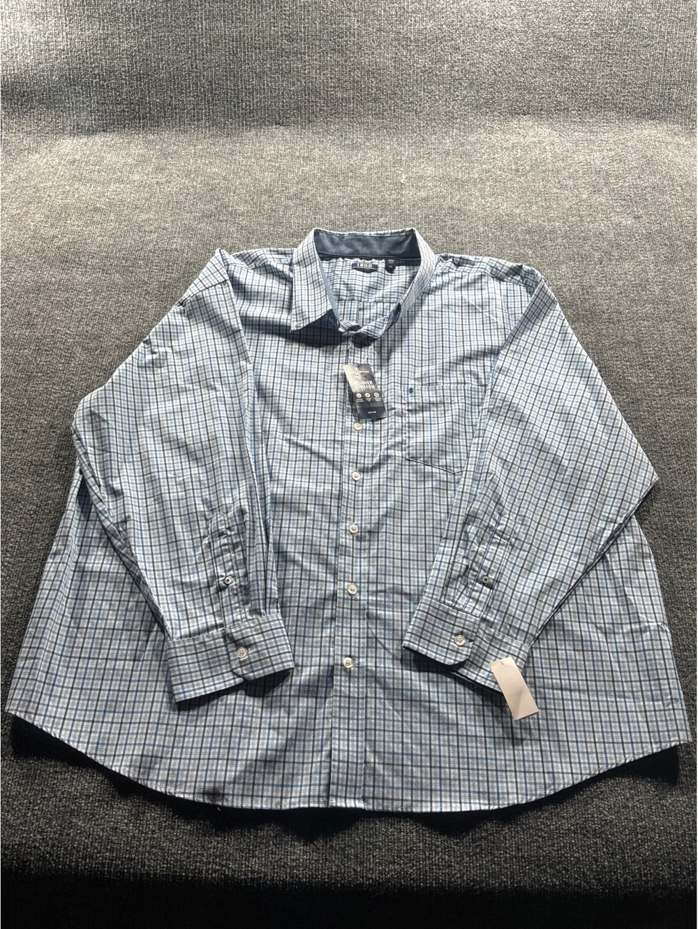 IZOD Men's Long Sleeve Premium Essential Woven Shirt 4XB Turkish Sea Checkered